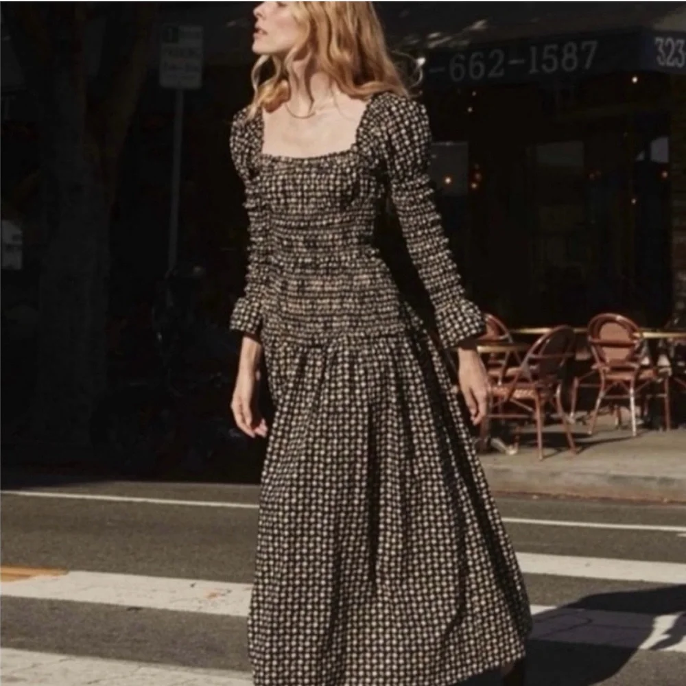Doen Bellamy Maxi Dress, Noir Countryside, XS - Picture 4 of 7